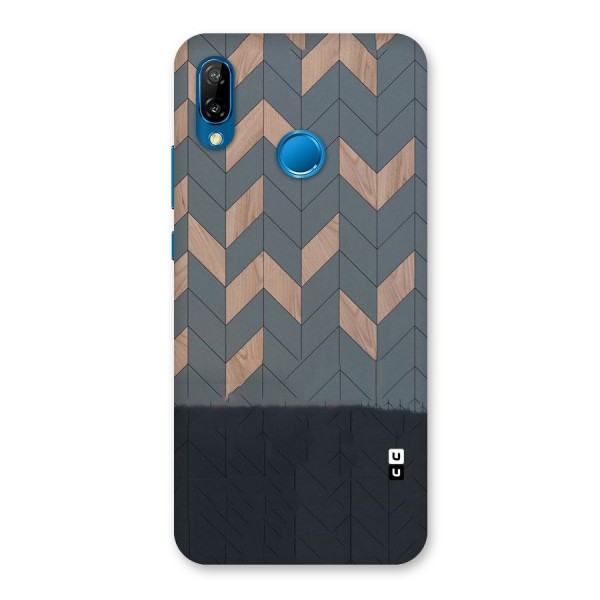 Greyish Wood Design Back Case for Huawei P20 Lite