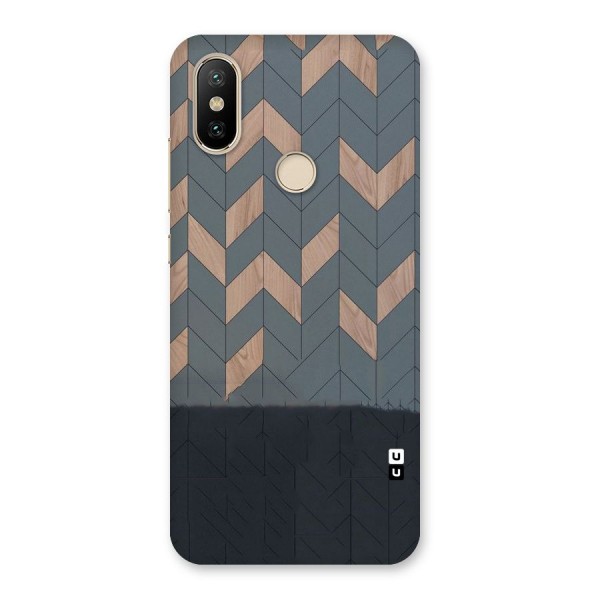 Greyish Wood Design Back Case for Mi A2