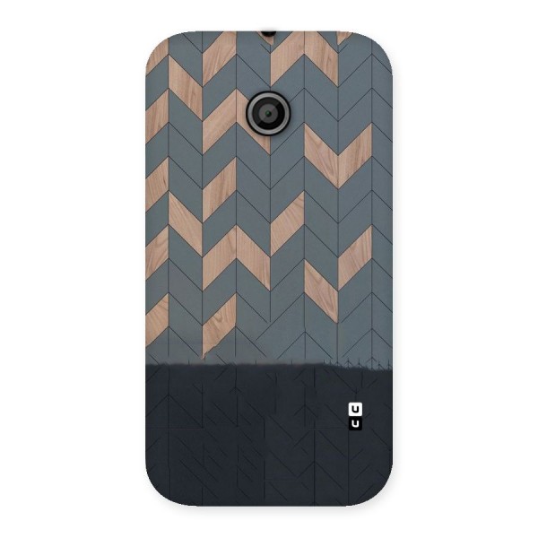 Greyish Wood Design Back Case for Moto E