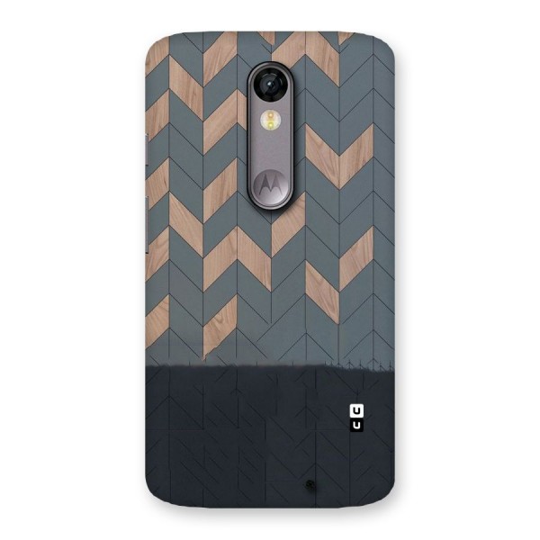 Greyish Wood Design Back Case for Moto X Force