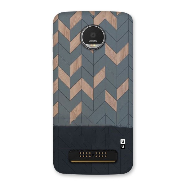 Greyish Wood Design Back Case for Moto Z Play