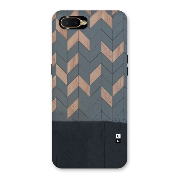 Greyish Wood Design Back Case for Oppo K1