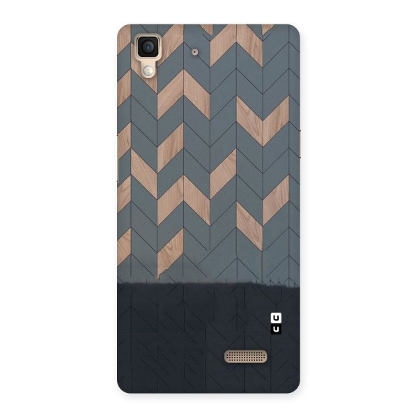 Greyish Wood Design Back Case for Oppo R7