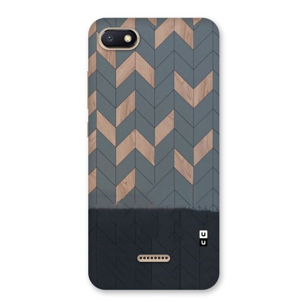 Greyish Wood Design Back Case for Redmi 6A