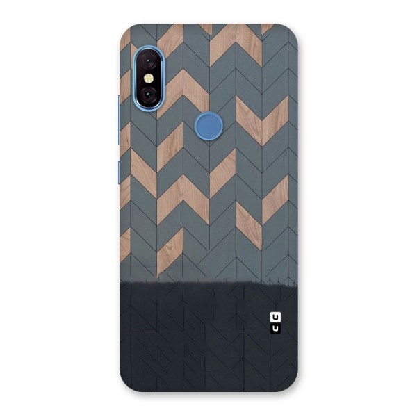 Greyish Wood Design Back Case for Redmi Note 6 Pro