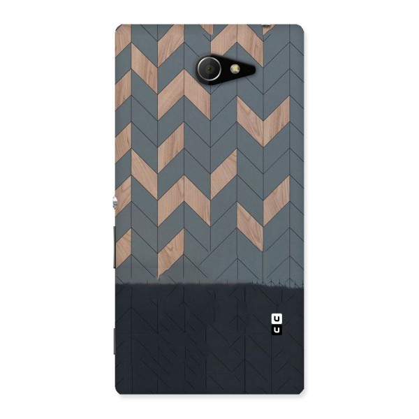 Greyish Wood Design Back Case for Sony Xperia M2