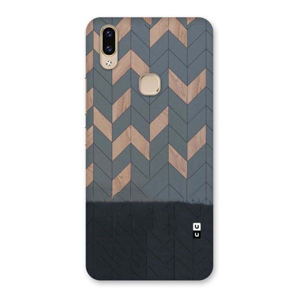 Greyish Wood Design Back Case for Vivo V9