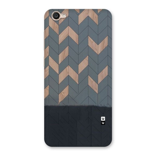 Greyish Wood Design Back Case for Vivo Y55