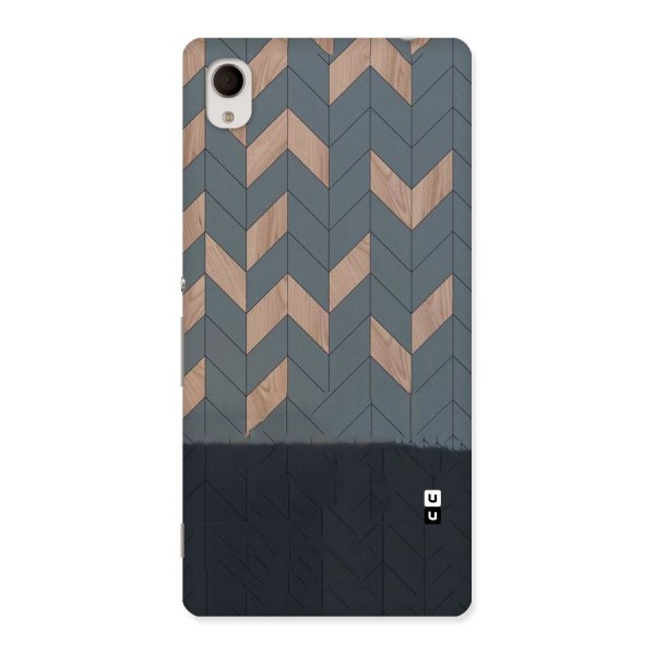 Greyish Wood Design Back Case for Xperia M4 Aqua