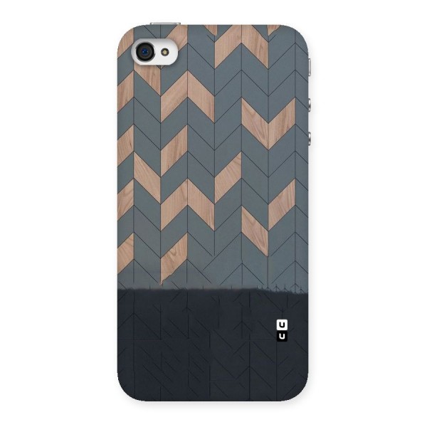 Greyish Wood Design Back Case for iPhone 4 4s