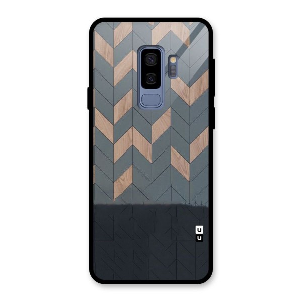 Greyish Wood Design Glass Back Case for Galaxy S9 Plus