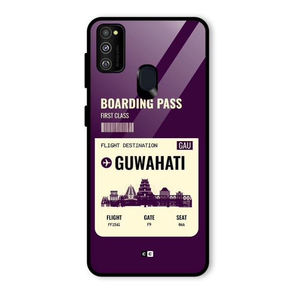 Guwahati Boarding Pass Glass Back Case for Galaxy M21