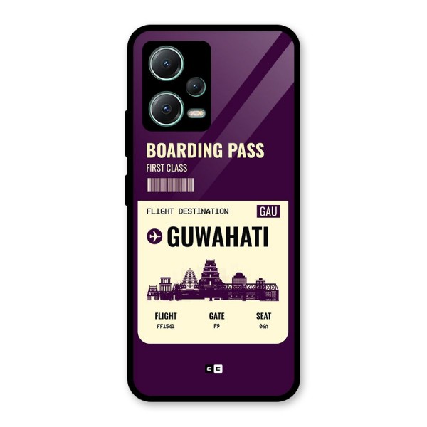 Guwahati Boarding Pass Glass Back Case for Poco X5