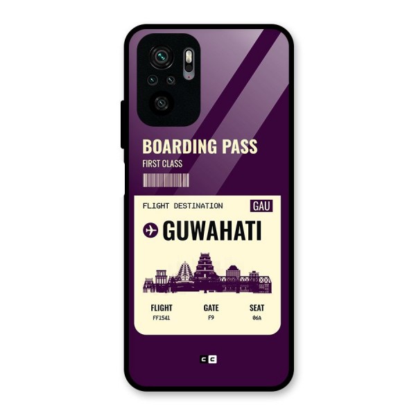 Guwahati Boarding Pass Glass Back Case for Redmi Note 10