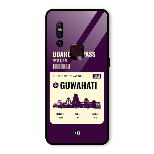 Guwahati Boarding Pass Glass Back Case for Vivo V15