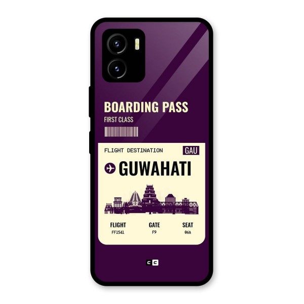 Guwahati Boarding Pass Glass Back Case for Vivo Y15s