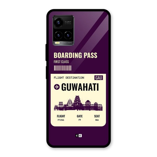 Guwahati Boarding Pass Glass Back Case for Vivo Y21G