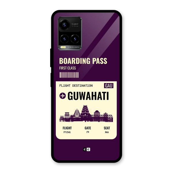 Guwahati Boarding Pass Glass Back Case for Vivo Y21T