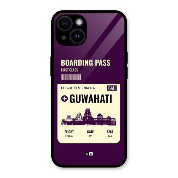 Guwahati Boarding Pass Glass Back Case for iPhone 14