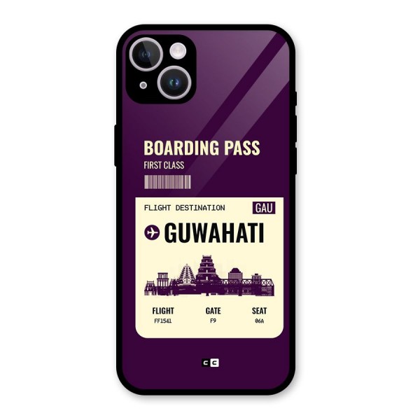 Guwahati Boarding Pass Glass Back Case for iPhone 14 Plus