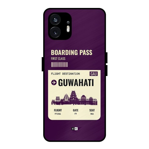 Guwahati Boarding Pass Metal Back Case for Nothing Phone 2