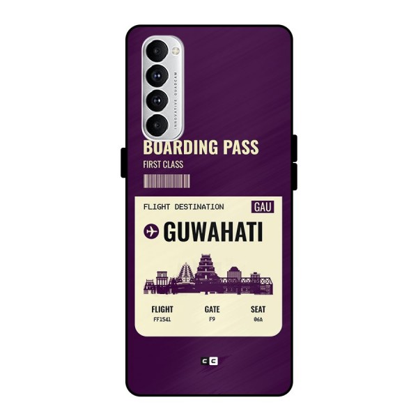 Guwahati Boarding Pass Metal Back Case for Oppo Reno4 Pro