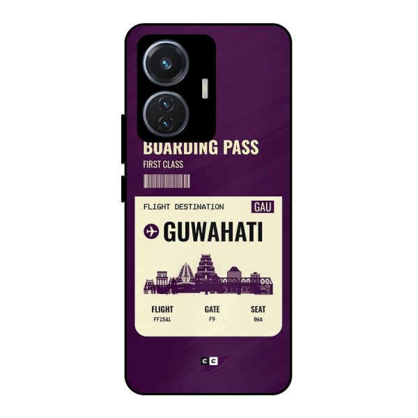 Guwahati Boarding Pass Metal Back Case for Vivo T1 44W