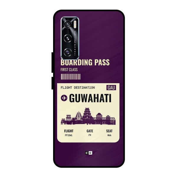 Guwahati Boarding Pass Metal Back Case for Vivo V20 SE