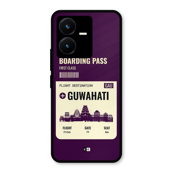 Guwahati Boarding Pass Metal Back Case for Vivo Y22s