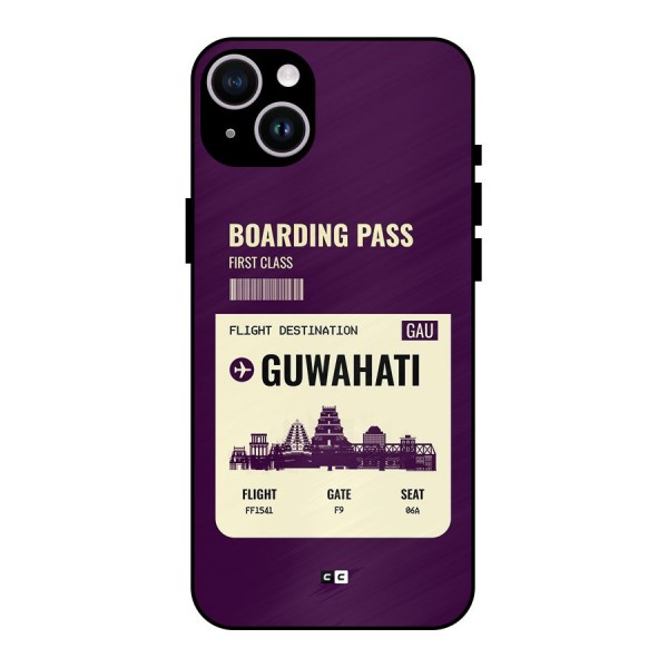 Guwahati Boarding Pass Metal Back Case for iPhone 14 Plus