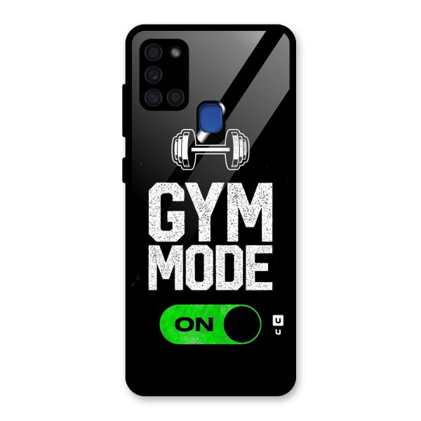 Gym Mode On Glass Back Case for Galaxy A21s