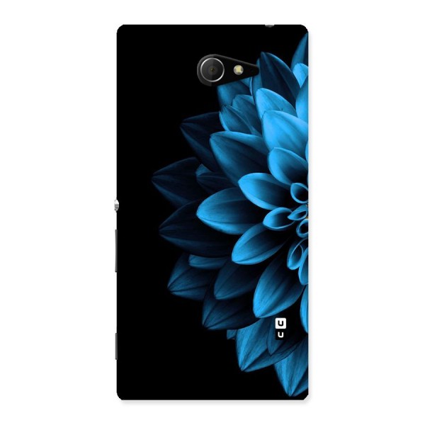 Half Blue Flower Back Case for Sony Xperia M2