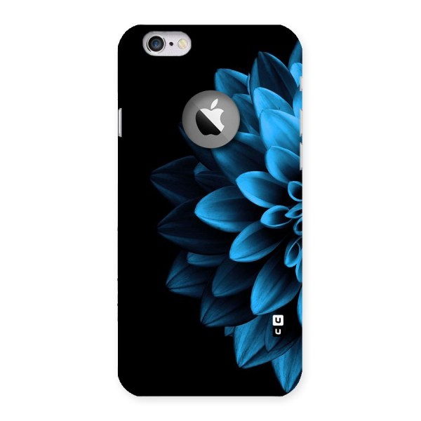 Half Blue Flower Back Case for iPhone 6 Logo Cut