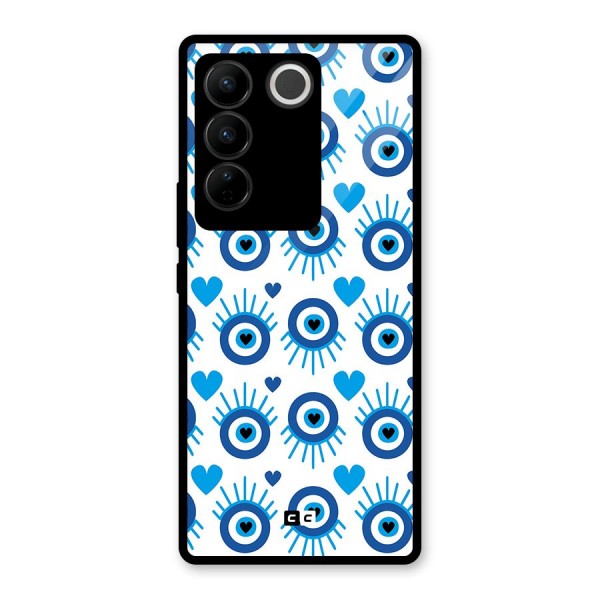 Hands Draw Eye Glass Back Case for Vivo V27 Pro