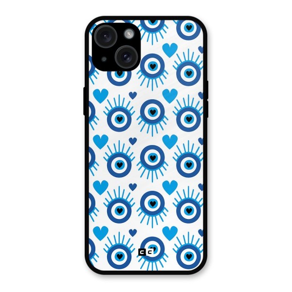 Hands Draw Eye Metal Back Case for iPhone 15 Plus