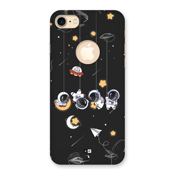 Hanging Astronauts Back Case for iPhone 8 Logo Cut