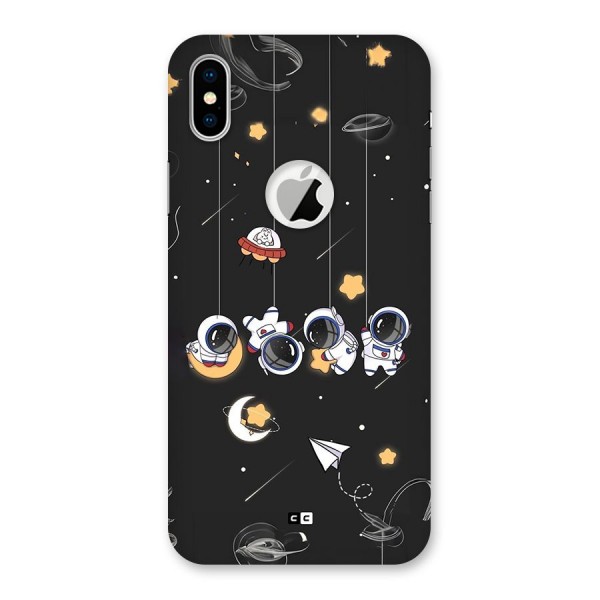 Hanging Astronauts Back Case for iPhone XS Logo Cut