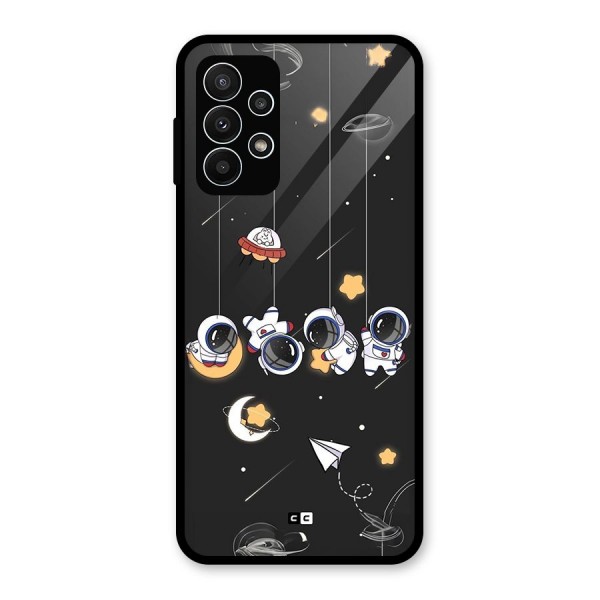 Hanging Astronauts Glass Back Case for Galaxy A23