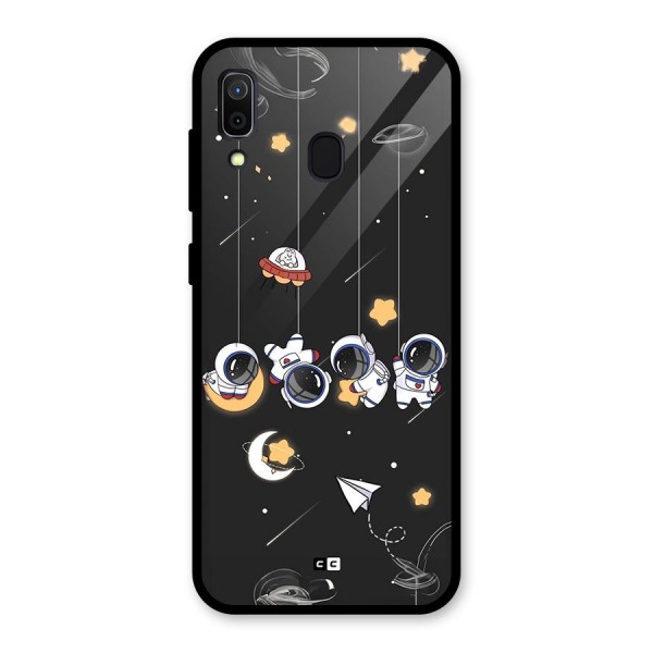 Hanging Astronauts Glass Back Case for Galaxy A30