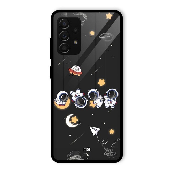 Hanging Astronauts Glass Back Case for Galaxy A53 5G