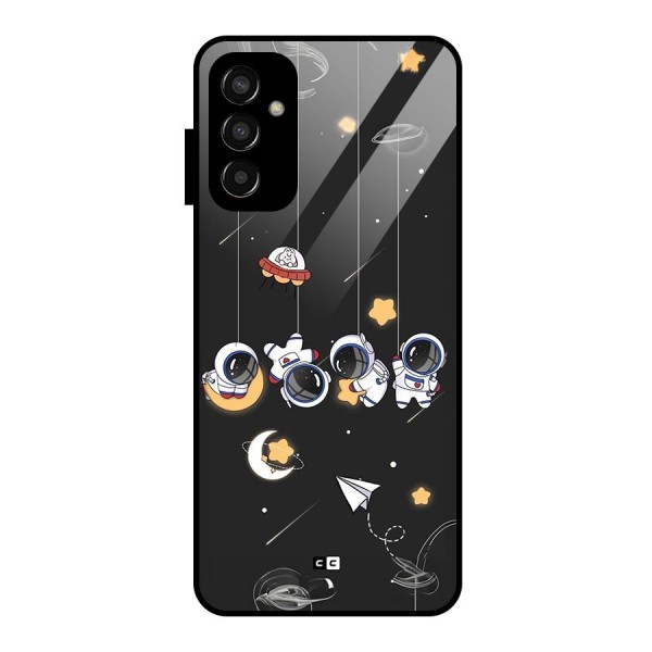 Hanging Astronauts Glass Back Case for Galaxy F13