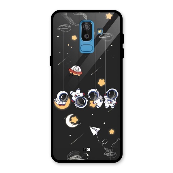 Hanging Astronauts Glass Back Case for Galaxy J8