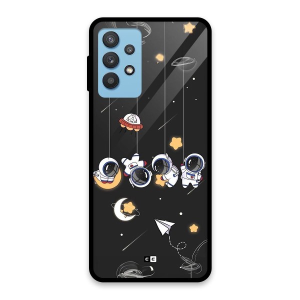 Hanging Astronauts Glass Back Case for Galaxy M32 5G