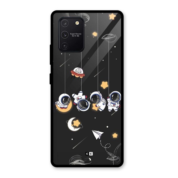 Hanging Astronauts Glass Back Case for Galaxy S10 Lite