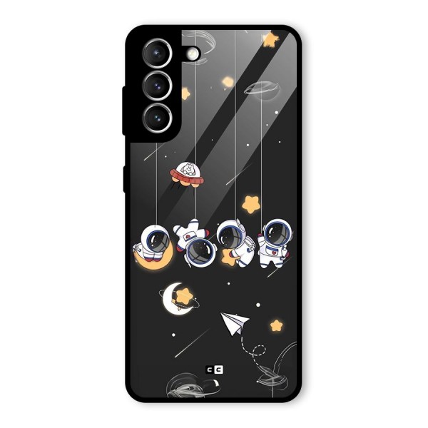 Hanging Astronauts Glass Back Case for Galaxy S21 5G