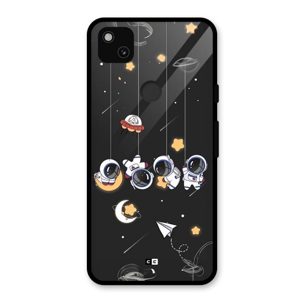 Hanging Astronauts Glass Back Case for Google Pixel 4a