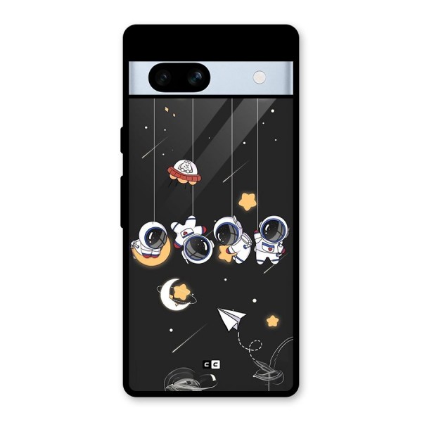 Hanging Astronauts Glass Back Case for Google Pixel 7a