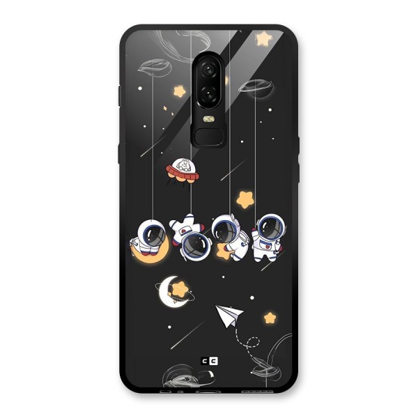 Hanging Astronauts Glass Back Case for OnePlus 6