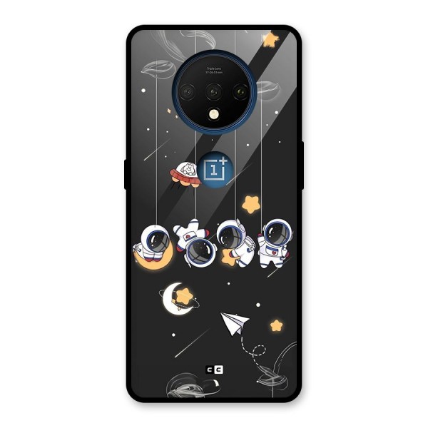 Hanging Astronauts Glass Back Case for OnePlus 7T