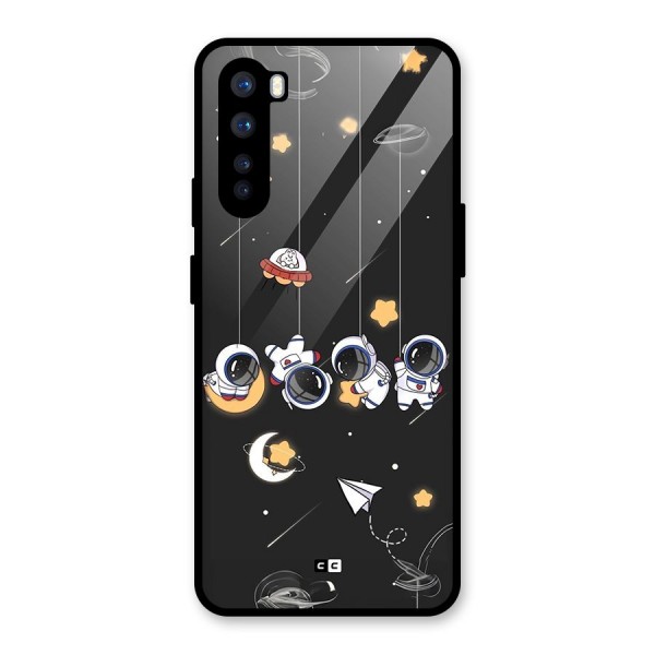 Hanging Astronauts Glass Back Case for OnePlus Nord